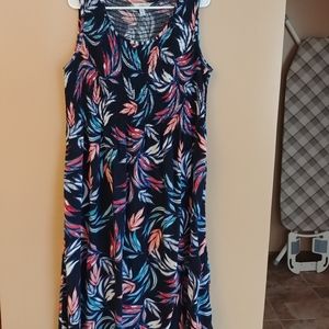 Leaf print sundress